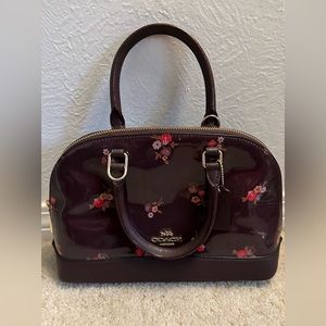 Coach Baby Bouquet Print Mini Sierra Patent Leather  in Oxblood